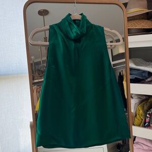 Amanda Uprichard emerald green Satin Blouse